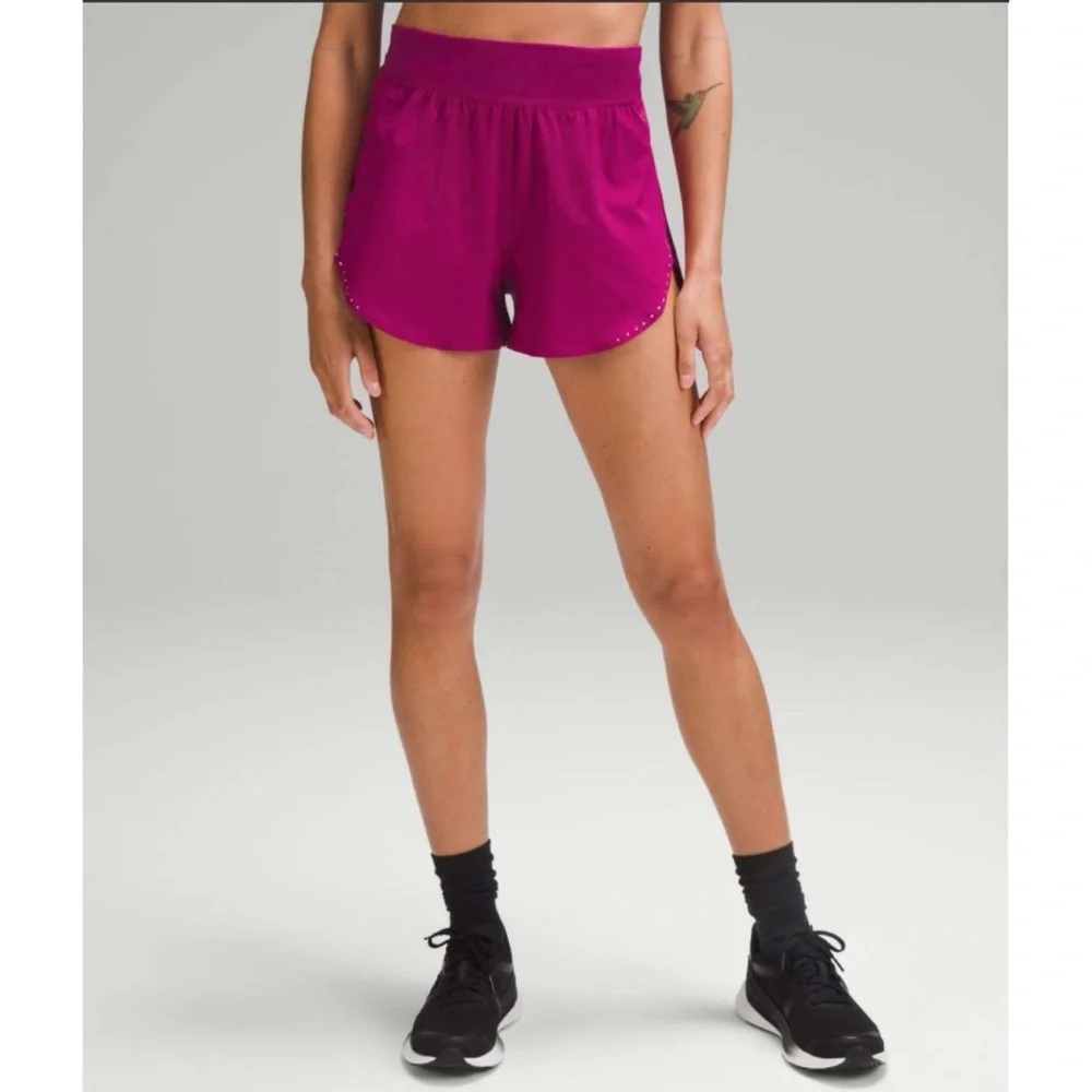 Lululemon Fast and Free Reflective High-Rise Classic-fit Shorts 3” 14